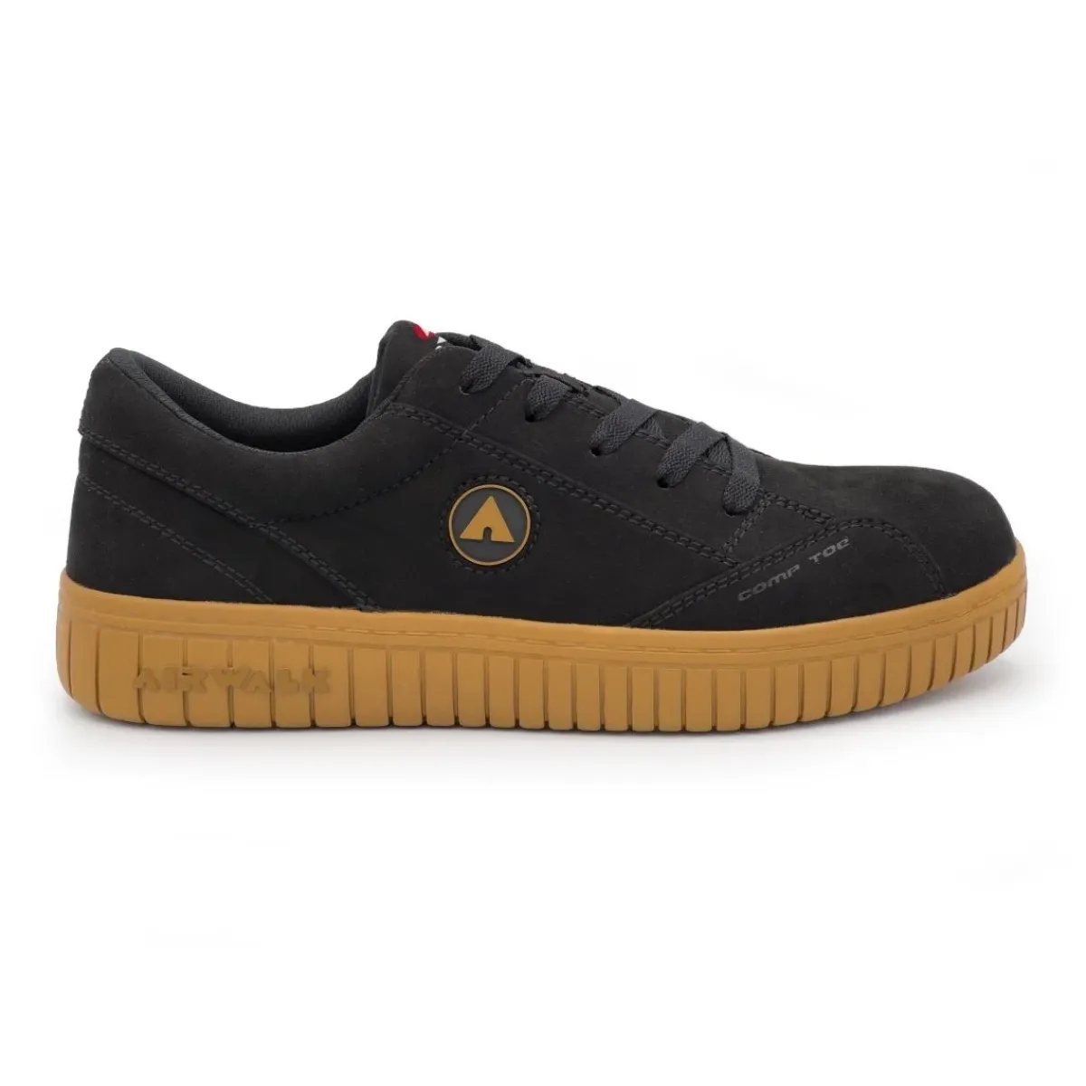 Work Shoes For Men*XLfeet Inc. Airwalk Mens Camino Composite Toe Safety Shoe - Black/Gum