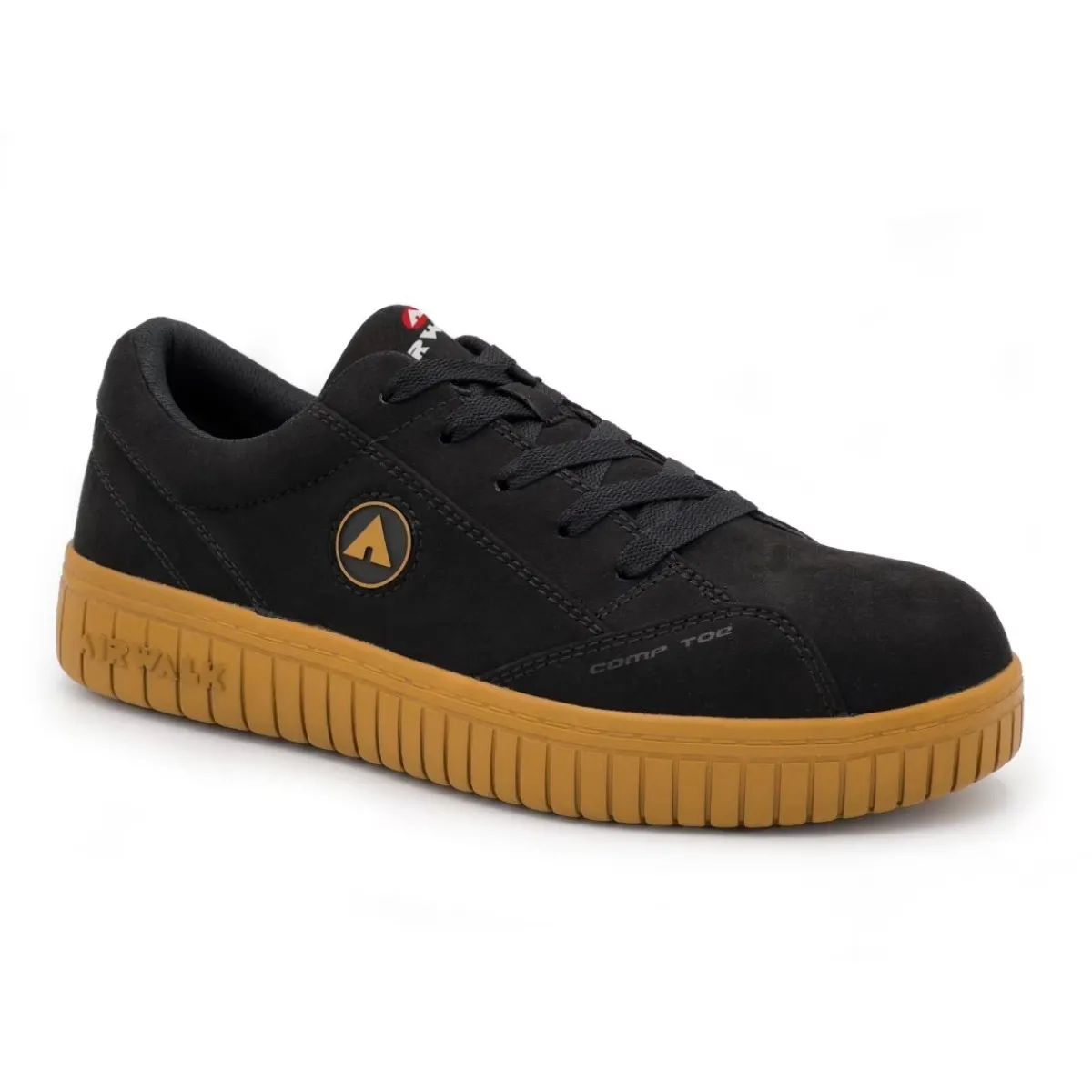 Work Shoes For Men*XLfeet Inc. Airwalk Mens Camino Composite Toe Safety Shoe - Black/Gum