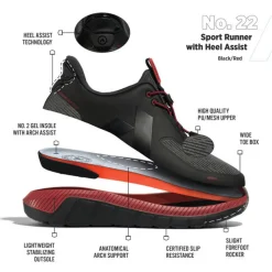 No Hands|Athletic Shoes For Men*XLfeet ANODYNE No. 22 Mens Sport Runner w/ Heel Assist - Grey Black