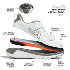 No Hands|Athletic Shoes For Men*XLfeet ANODYNE No. 38 Mens Sport Walker w/ Heel Assist - White