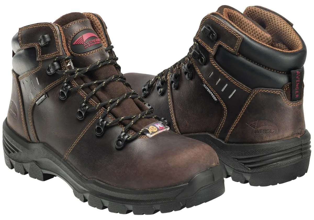 Composite Toe Boots|Work Boots*XLfeet Inc. Avenger 7401 Foundation 6" Waterproof Carbon Nanofiber Toe Boot - Brown