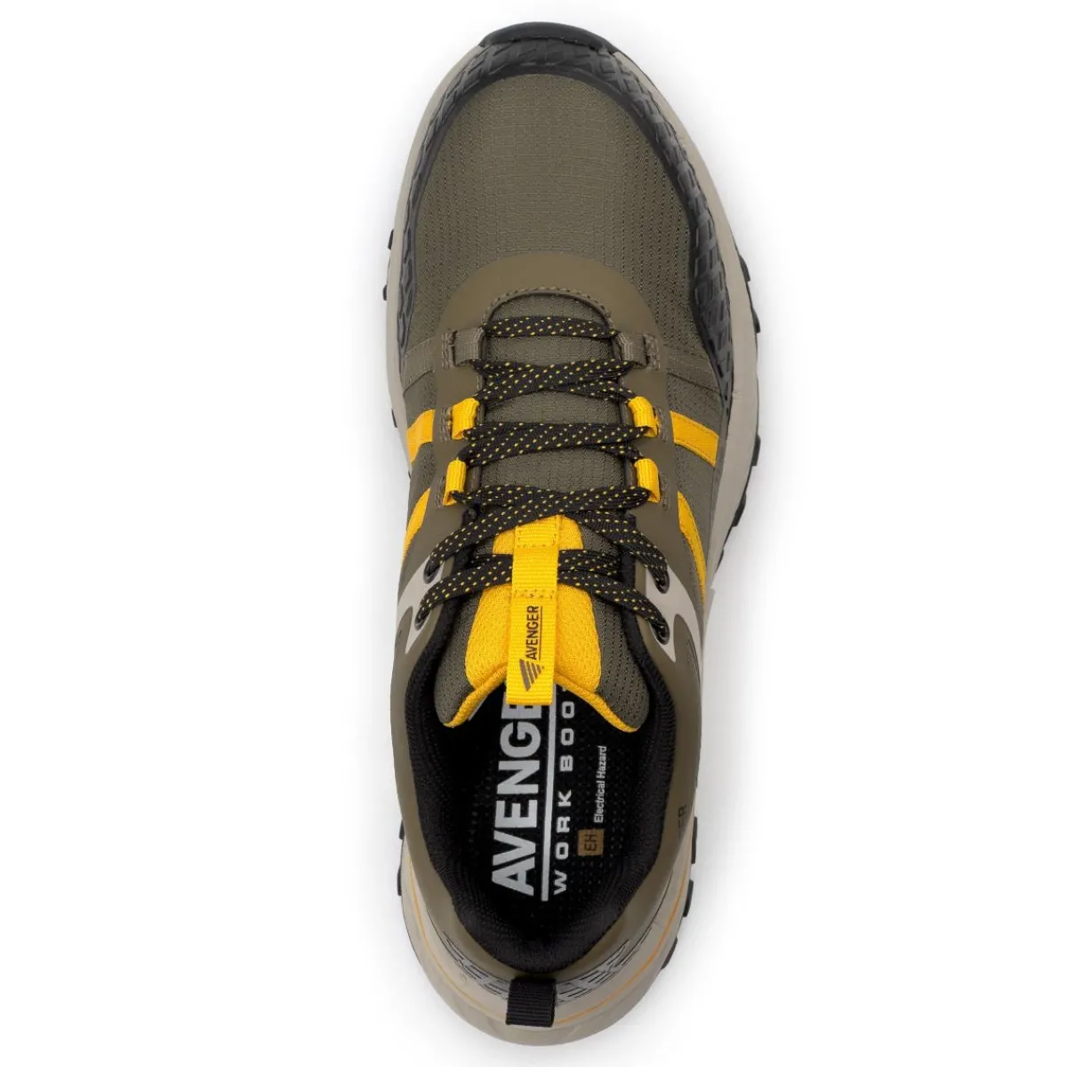 Work Shoes For Men*XLfeet Inc. Avenger Mens Aero Trail - Composite Toe EH - Olive/Yellow