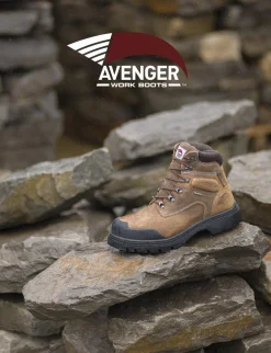 Steel Toe Work Boots|Work Boots*XLfeet Inc. Avenger 7258 Men's 6