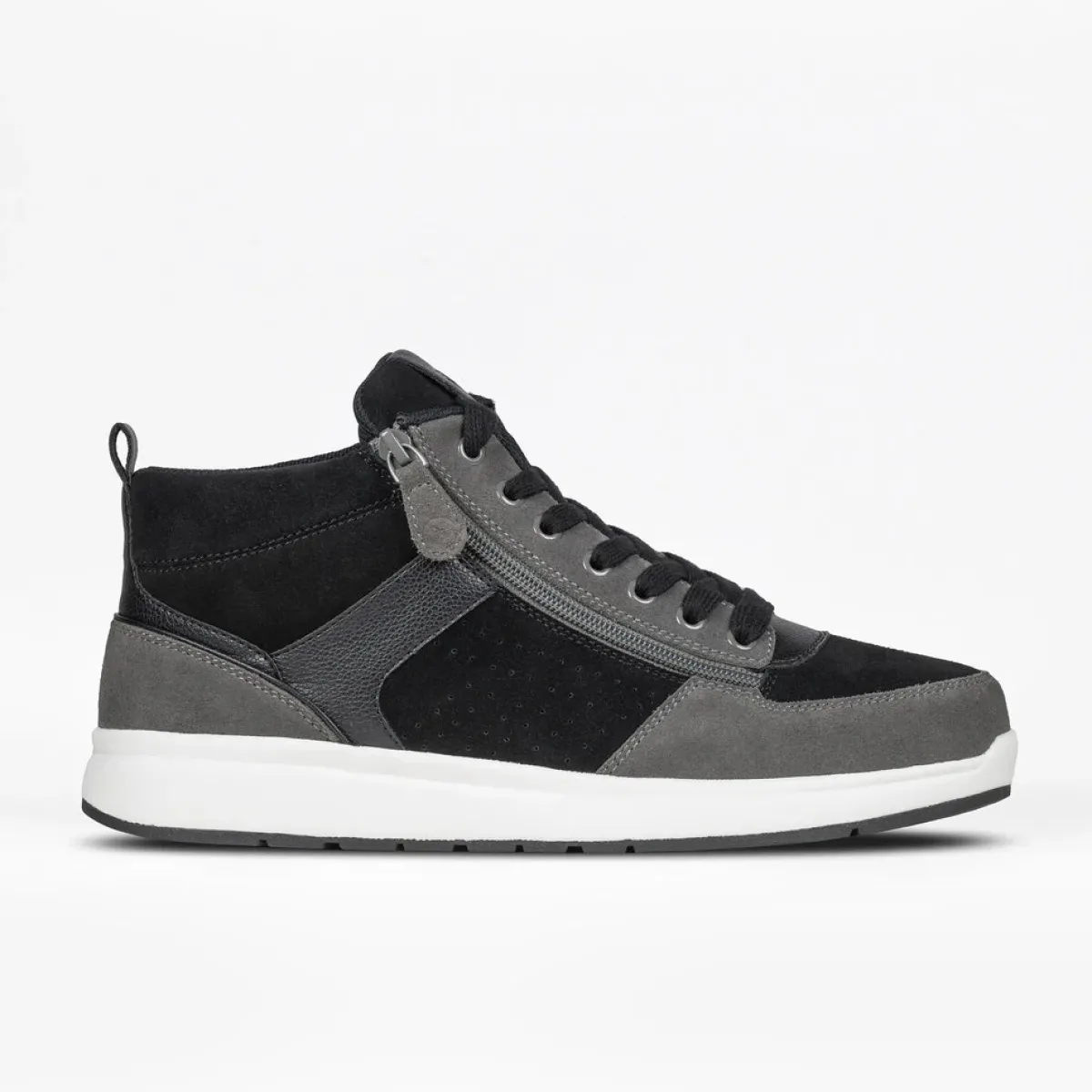 Walking Shoes|Zipper Shoes*XLfeet Inc. BILLY Comfort DZ High Mens Black/Charcoal/Black