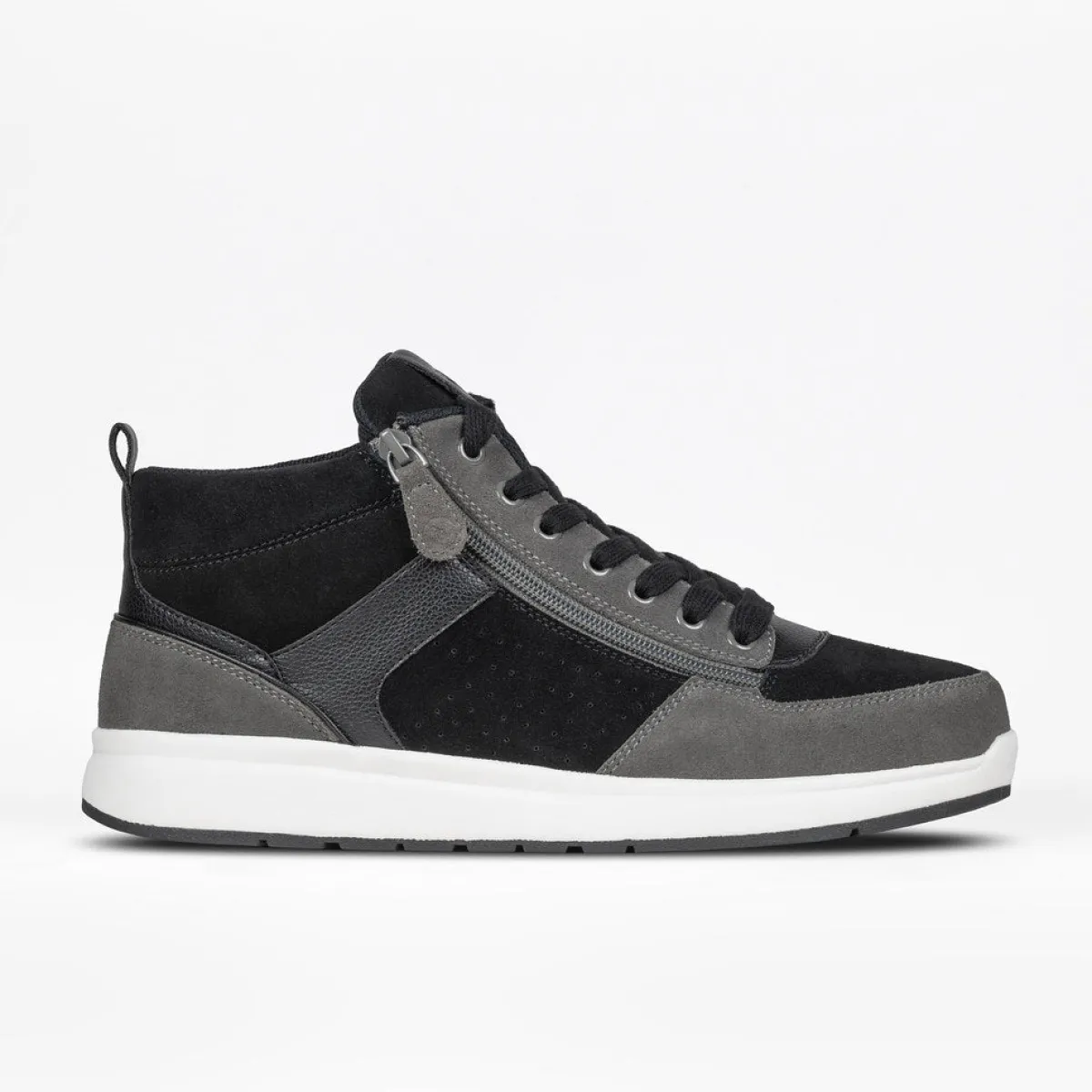 Walking Shoes|Zipper Shoes*XLfeet Inc. BILLY Comfort DZ High Mens Black/Charcoal/Black