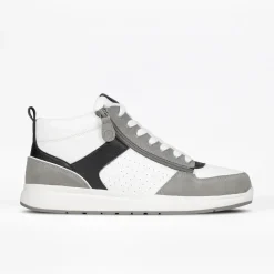 Walking Shoes|Zipper Shoes*XLfeet Inc. BILLY Comfort DZ High Mens White/Grey/Black