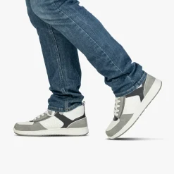 Walking Shoes|Zipper Shoes*XLfeet Inc. BILLY Comfort DZ High Mens White/Grey/Black