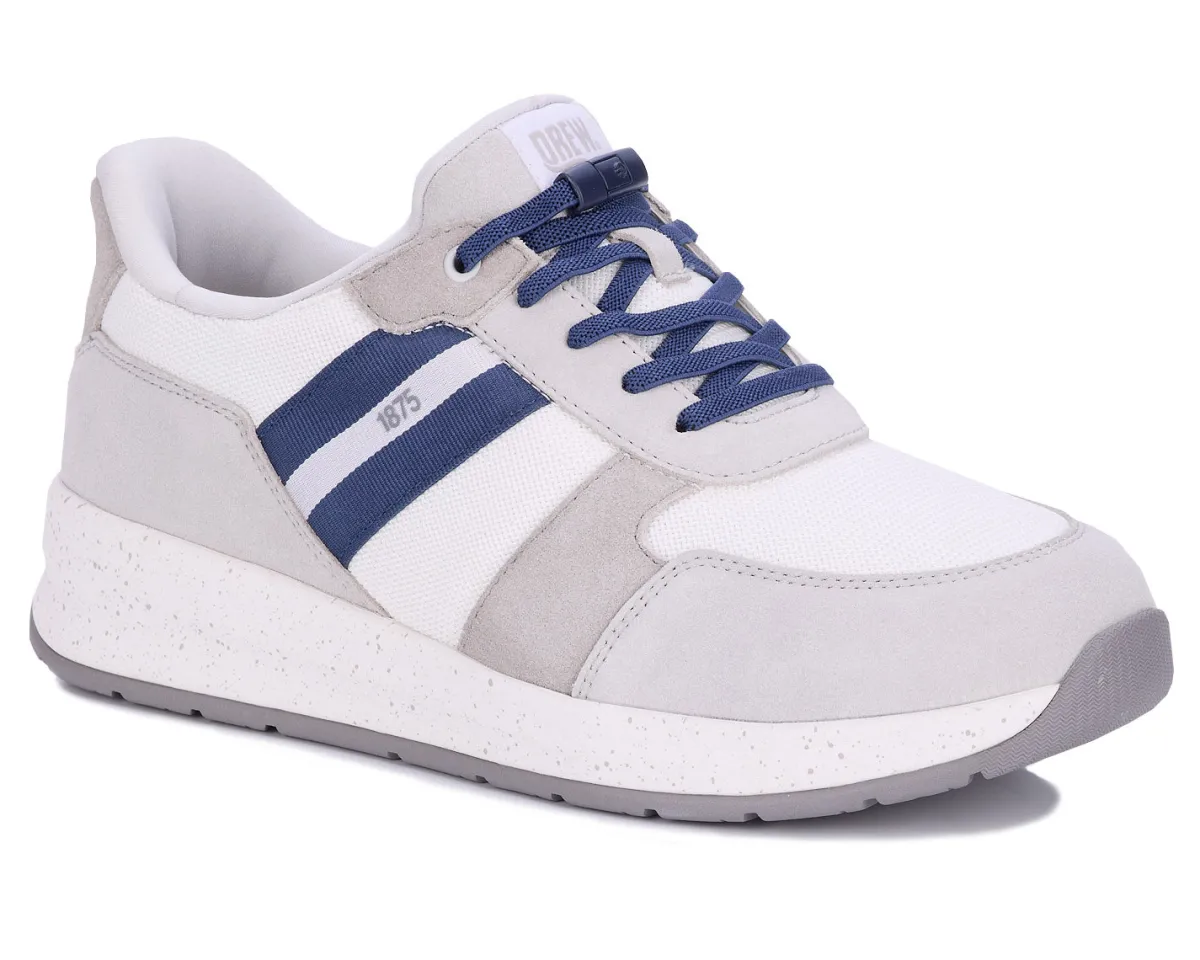 No Hands|Athletic Shoes For Men*XLfeet Inc. Drew Shoe Connor - White Suede Combo