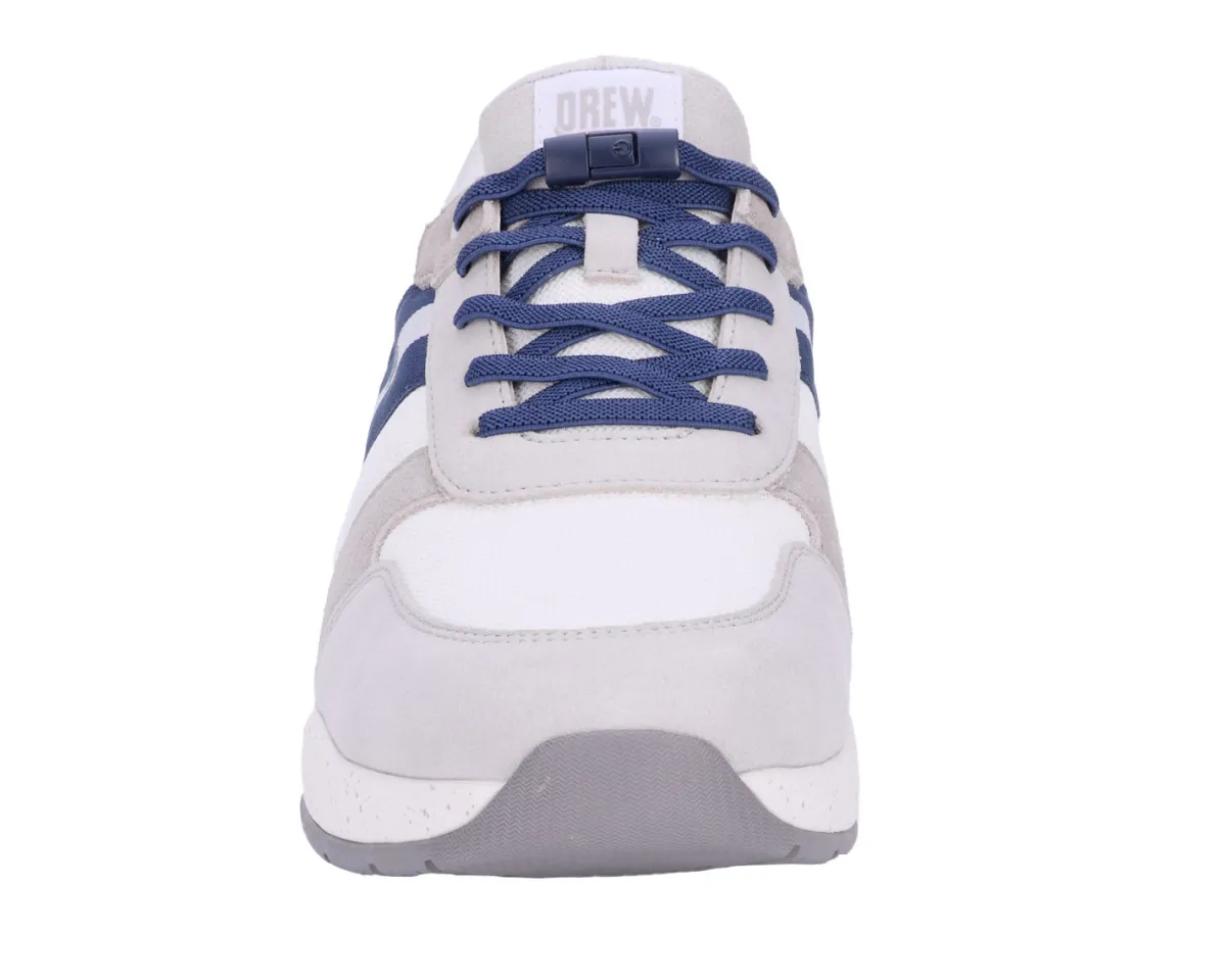 No Hands|Athletic Shoes For Men*XLfeet Inc. Drew Shoe Connor - White Suede Combo