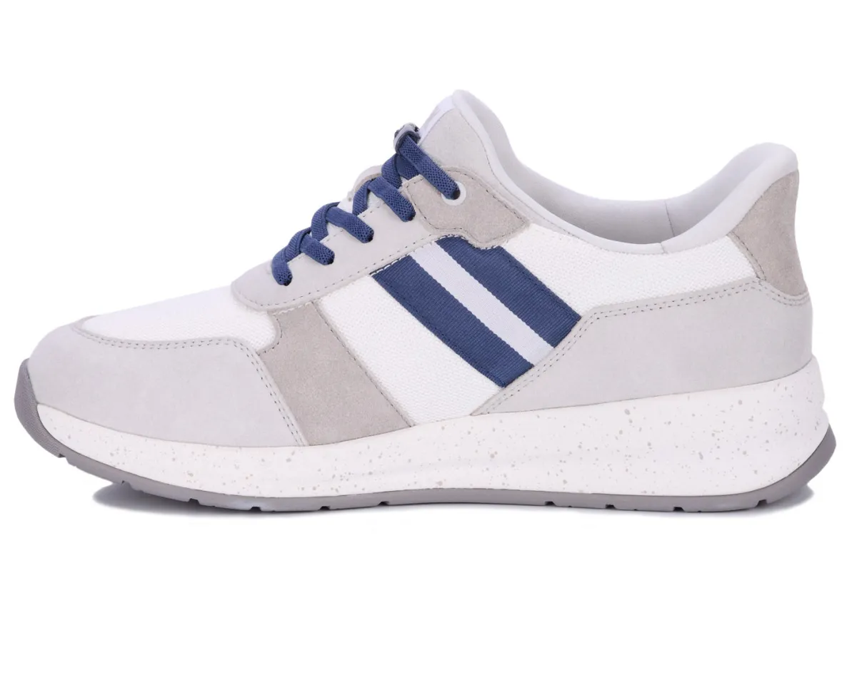 No Hands|Athletic Shoes For Men*XLfeet Inc. Drew Shoe Connor - White Suede Combo
