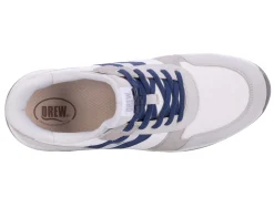 No Hands|Athletic Shoes For Men*XLfeet Inc. Drew Shoe Connor - White Suede Combo