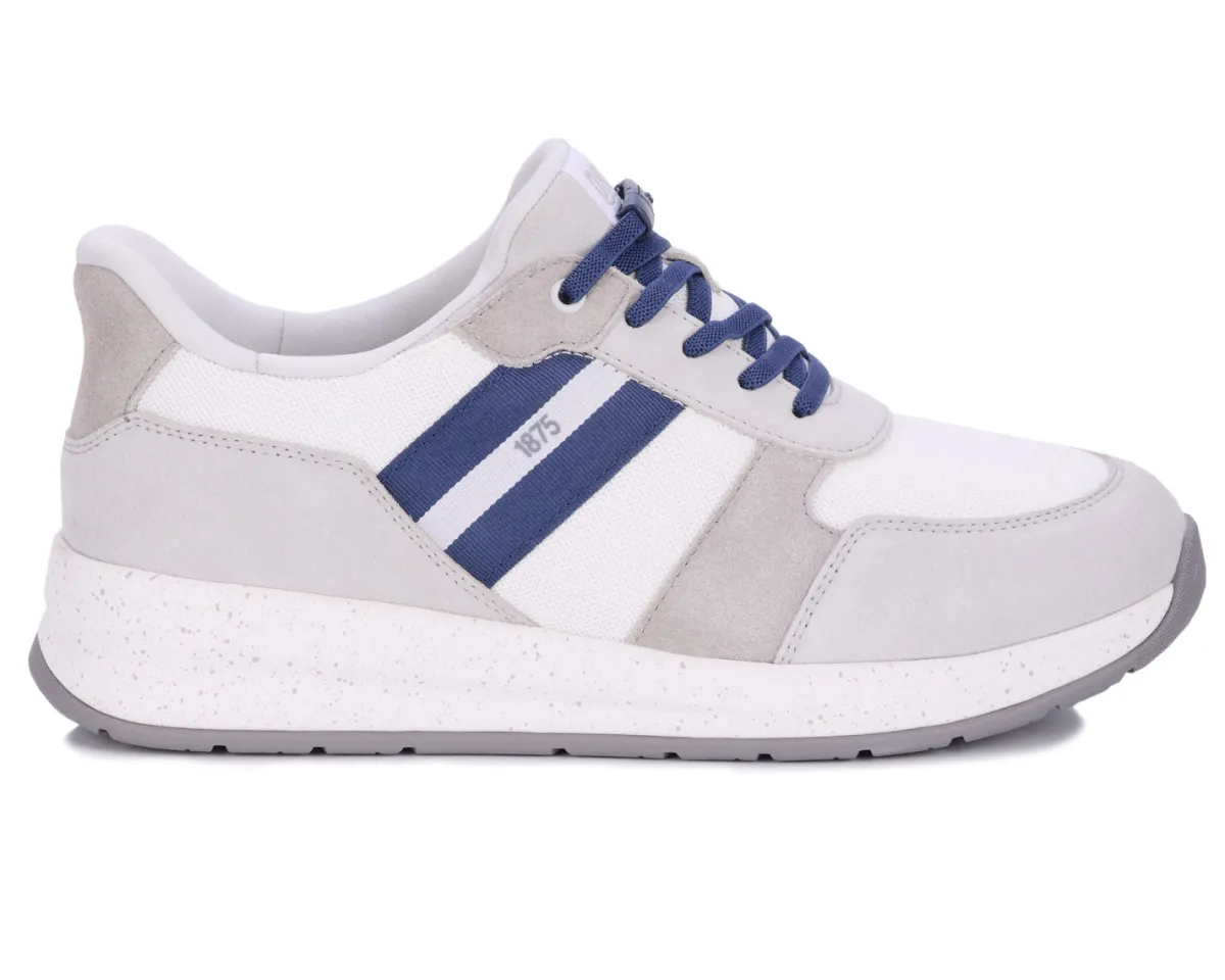 No Hands|Athletic Shoes For Men*XLfeet Inc. Drew Shoe Connor - White Suede Combo
