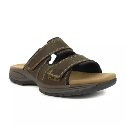 Slides|Adjustable Strap Sandals*XLfeet Inc. Dunham Newport Slide-Dark Brown