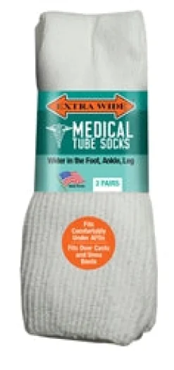 Extra Wide Socks|Over The Calf Socks*XLfeet Inc. Extra Wide Medical Tube Socks - White - EEEEEE - 3 pack