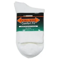 Extra Wide Socks|Quarter Socks*XLfeet Inc. Extra Wide White Athletic Quarter Socks
