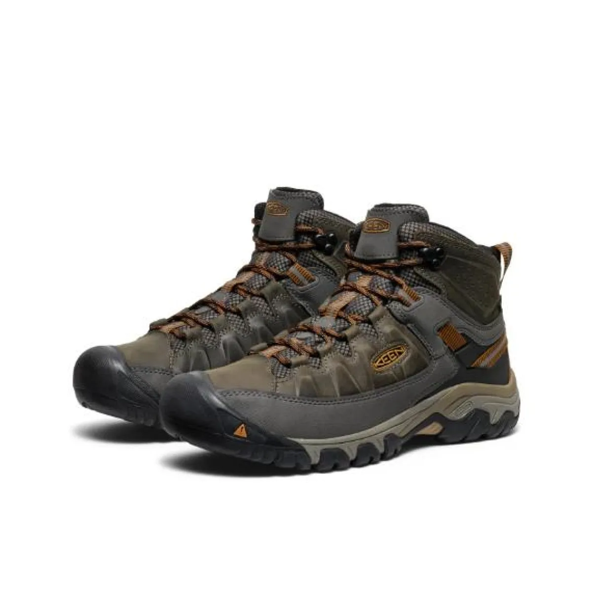 Walking Shoes|Waterproof Hiking Boots For Men*XLfeet Inc. Keen Targhee III Waterproof Mid Wide - Black Olive/Golden Brown