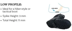 Ice Cleats|Traction Aid*XLfeet Inc. K1 Series Mid-Sole Ice Cleat - Low Profile - Black