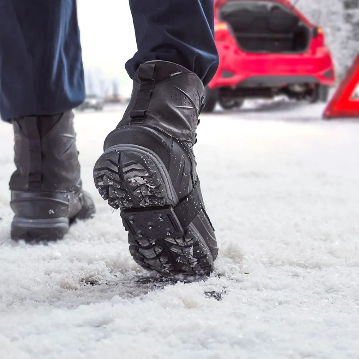 Ice Cleats|Traction Aid*XLfeet K1 Series Mid-Sole Ice Cleat - Original Profile - Black
