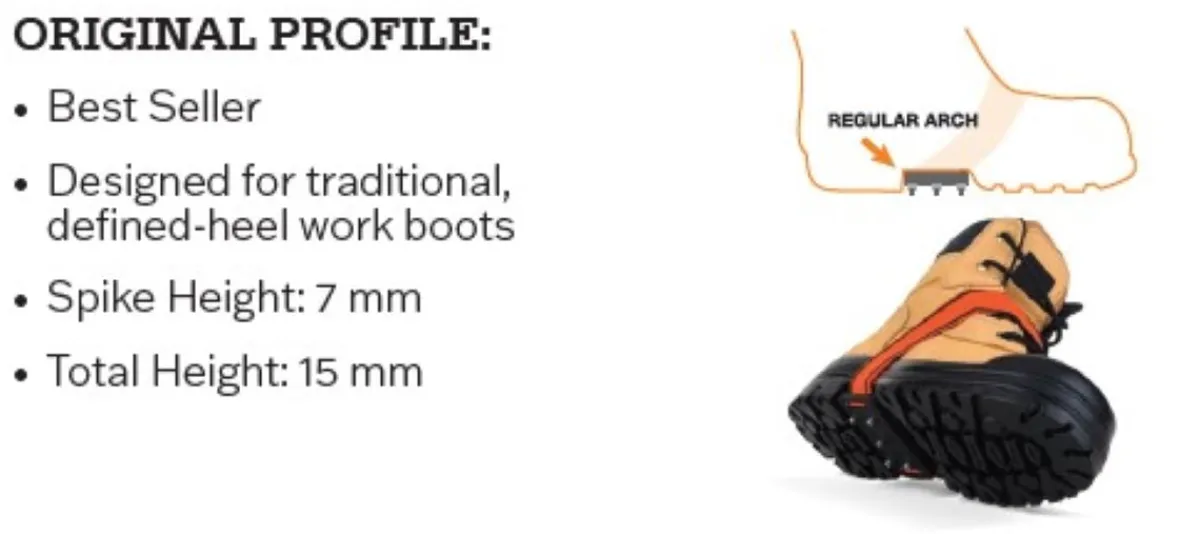 Ice Cleats|Traction Aid*XLfeet K1 Series Mid-Sole Ice Cleat - Original Profile - Black