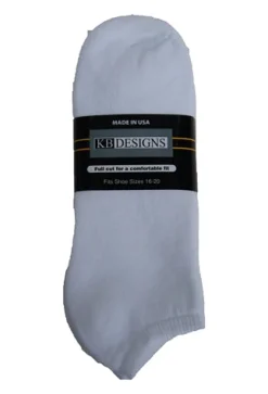 No Show Socks|Postal Approved Socks*XLfeet Inc. Large Size No-Show Athletic Ankle Socks White - 3 pack