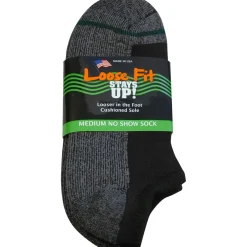 Extra Wide Socks|No Show Socks*XLfeet Loose Fit Stays Up! Black No Show Socks - Single Pair