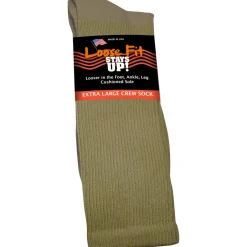 Extra Wide Socks|Crew Socks*XLfeet Inc. Loose Fit Stays Up! Tan Crew Socks to EEEEE - Single Pair