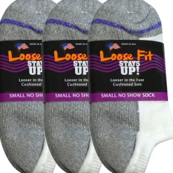 No Show Socks|Postal Approved Socks*XLfeet Inc. Loose Fit Stays Up! White No Show Socks - 3pack