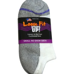 No Show Socks|Postal Approved Socks*XLfeet Loose Fit Stays Up! White No Show Socks - Single Pair