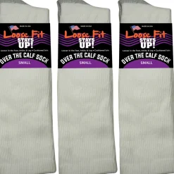 Extra Wide Socks|Over The Calf Socks*XLfeet Inc. Loose Fit White Over the Calf Socks to EEEEE - 3pack