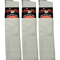 Extra Wide Socks|Over The Calf Socks*XLfeet Inc. Loose Fit White Over the Calf Socks to EEEEE - 3pack