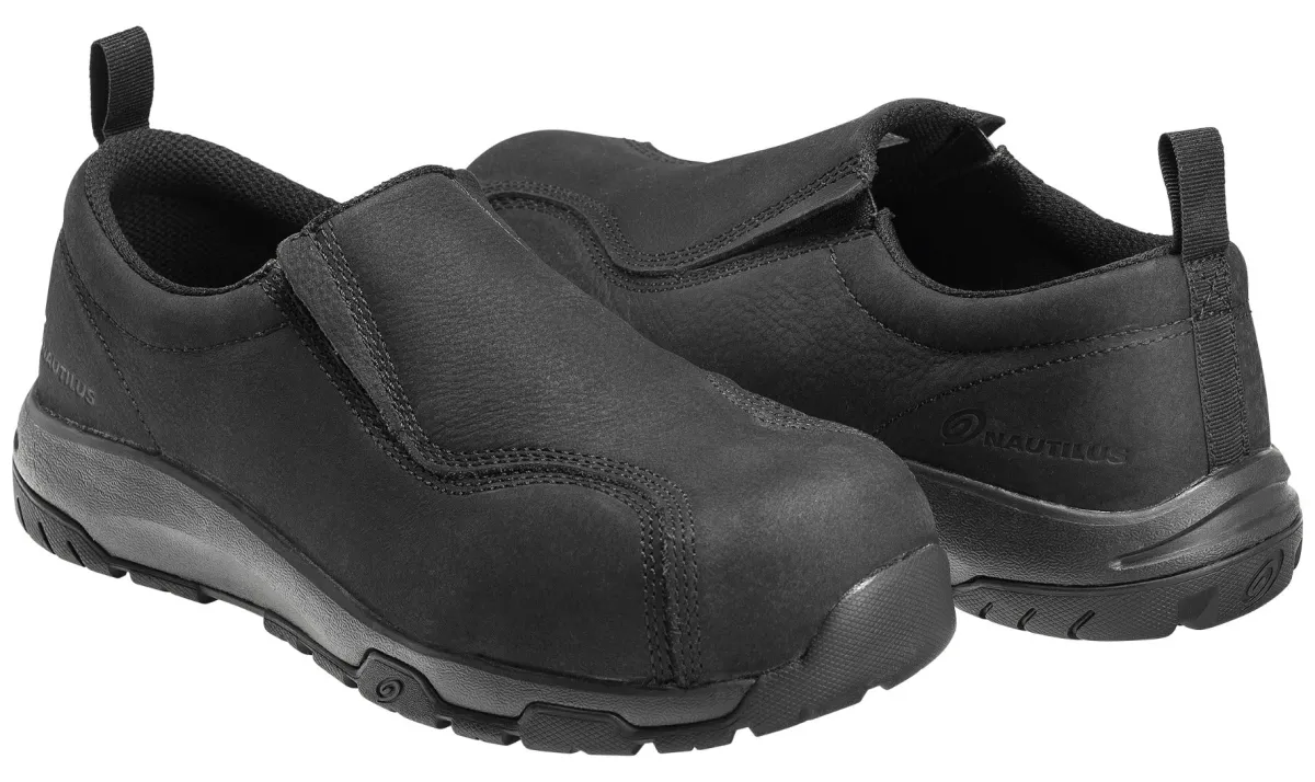 Work Shoes For Men*XLfeet Inc. Nautilus 1656 Slip-On Carbon Toe ESD Work Shoe - Black