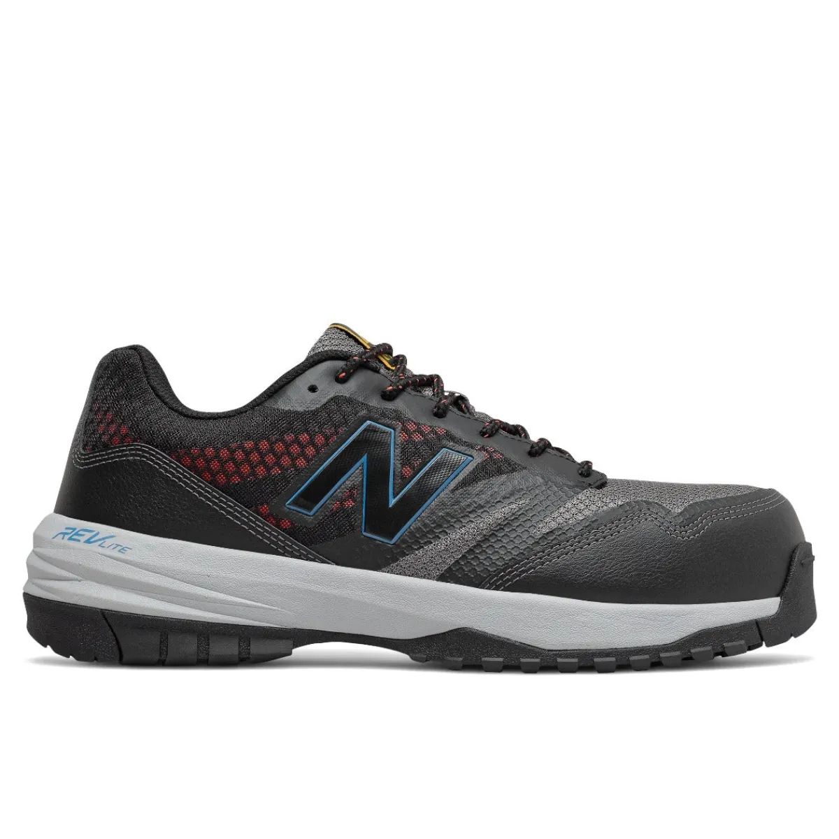 Work Shoes For Men*XLfeet Inc. New Balance Composite Toe 589 ESD Athletic Work Shoes - Black / Toro Red