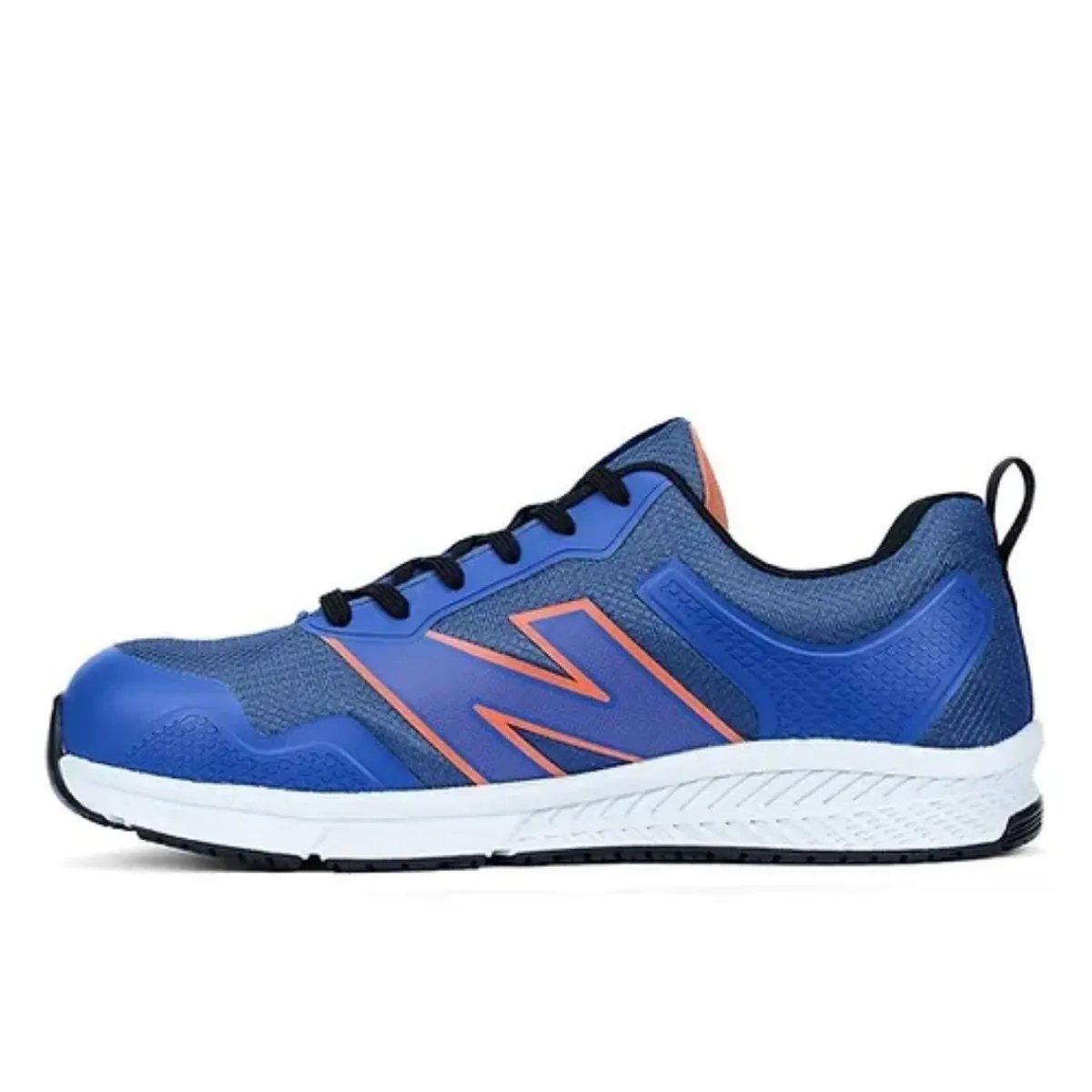 Work Shoes For Men*XLfeet Inc. New Balance Mens Evolve Work Shoe - Alloy Toe EH - Blue/Orange