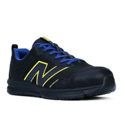 Work Shoes For Men*XLfeet Inc. New Balance Mens Evolve Work Shoe - Alloy Toe EH - Black/Blue/Yellow