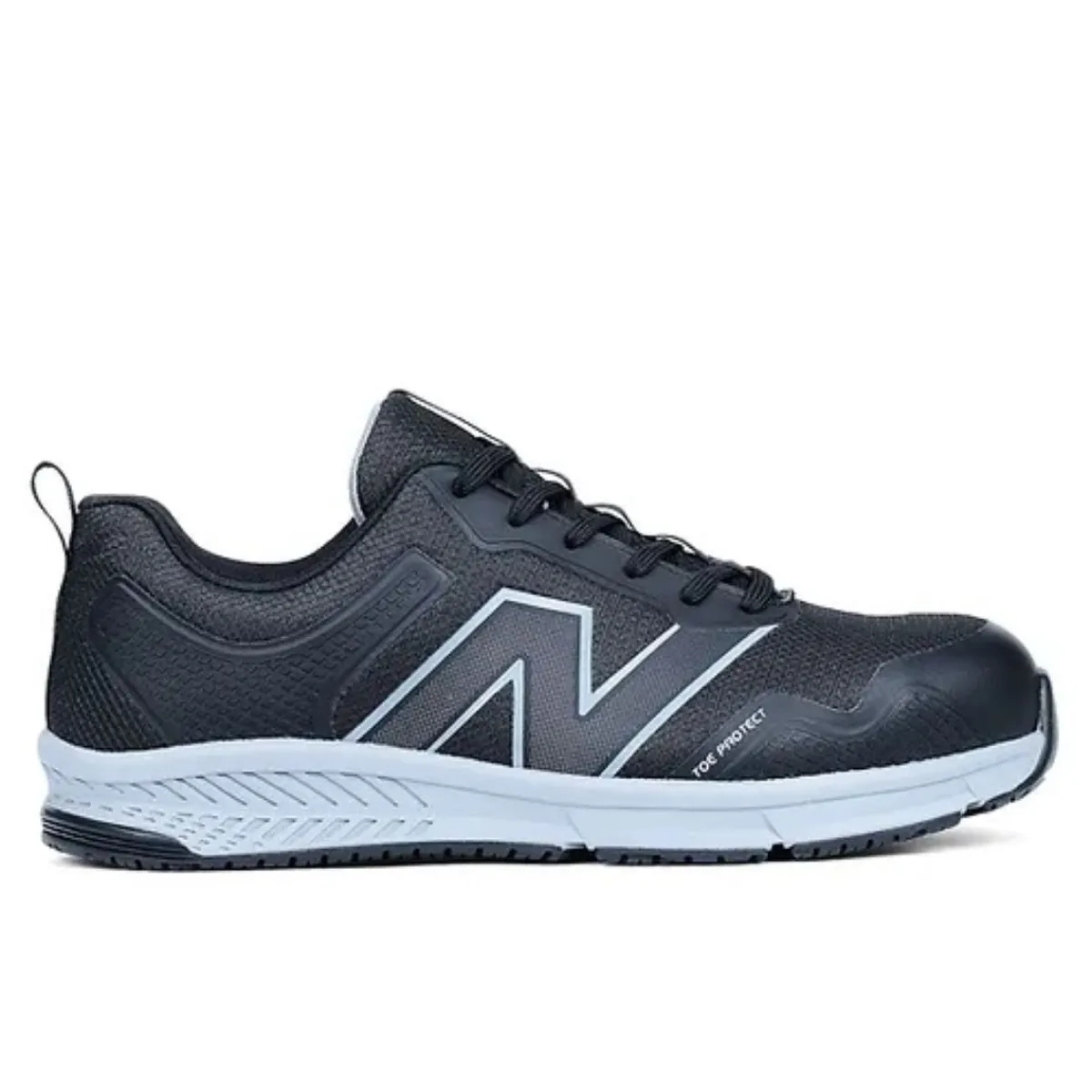 Work Shoes For Men*XLfeet Inc. New Balance Mens Evolve Work Shoe - Alloy Toe EH - Black/Grey