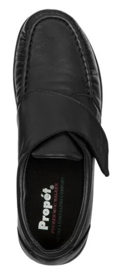 Walking Shoes|Dress Shoes And Boots*XLfeet Inc. Propet Men’s Preferred Pucker Moc Black Strap Shoe