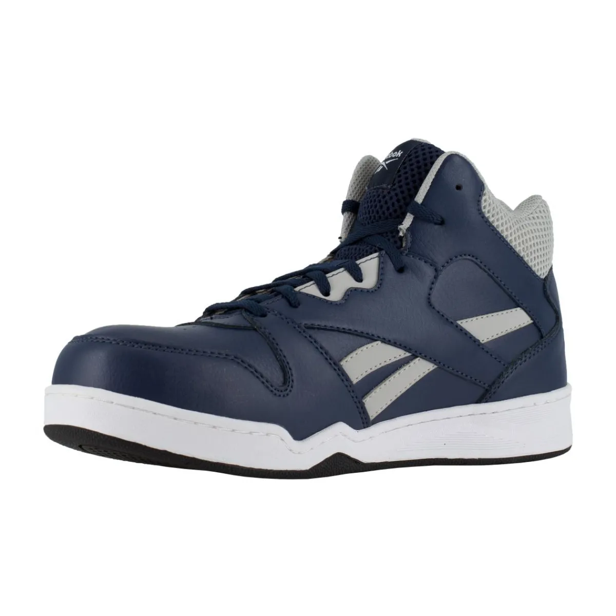 Composite Toe Boots|Work Boots*XLfeet Inc. Reebok BB4500 Work RB4133 - Mens High Top Work Sneaker - Navy/Grey