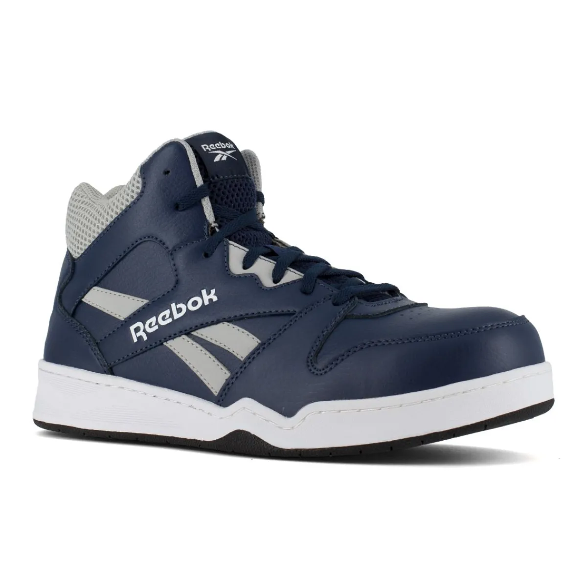 Composite Toe Boots|Work Boots*XLfeet Inc. Reebok BB4500 Work RB4133 - Mens High Top Work Sneaker - Navy/Grey