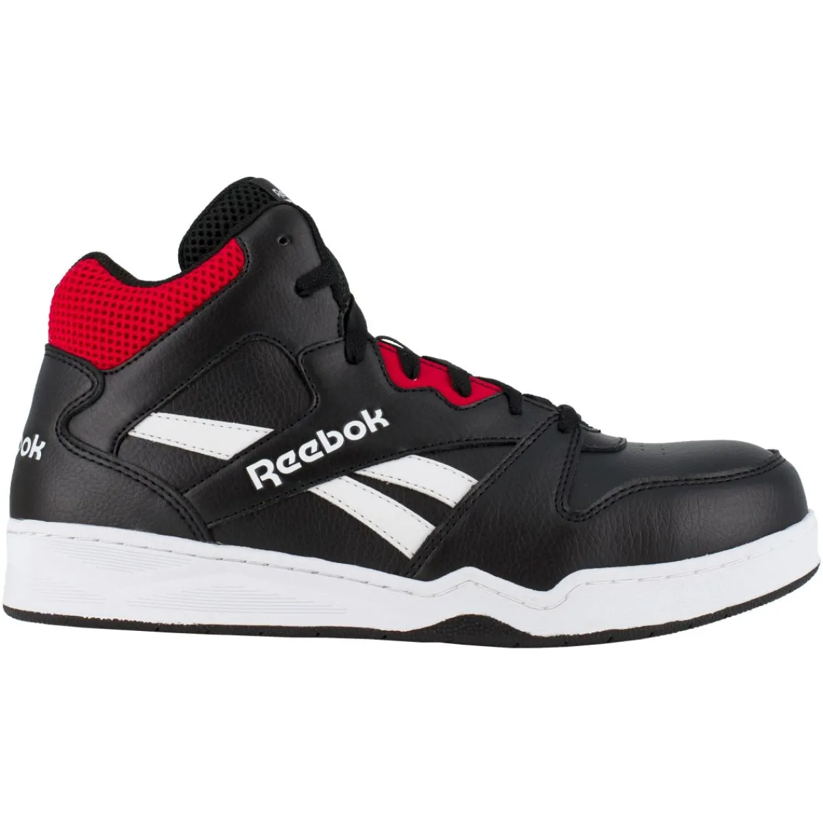 Composite Toe Boots|Work Boots*XLfeet Inc. Reebok BB4500 Work RB4132 - Mens High Top Work Sneaker - Black/Red