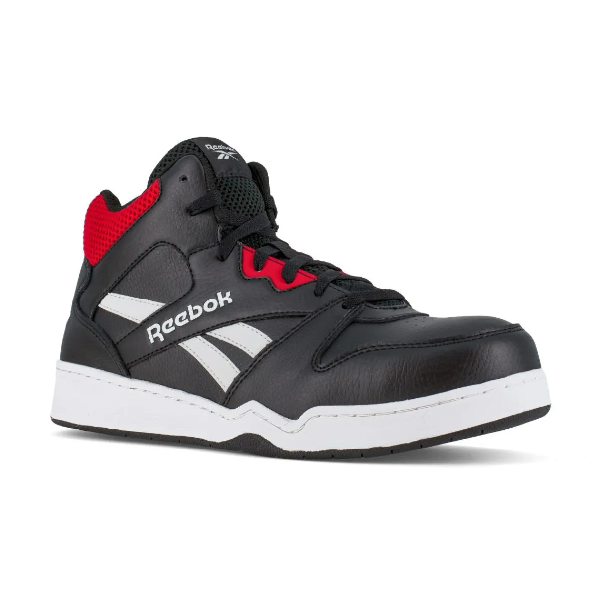 Composite Toe Boots|Work Boots*XLfeet Inc. Reebok BB4500 Work RB4132 - Mens High Top Work Sneaker - Black/Red