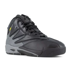 Work Shoes For Men*XLfeet Reebok The Blast Work RB9406 - Mens High Top Work Sneaker - Black/Dark Grey