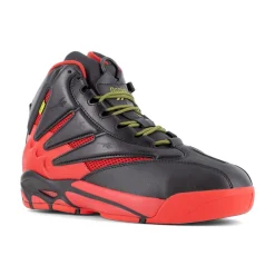 Work Shoes For Men*XLfeet Inc. Reebok The Blast Work RB9400 - Mens High Top Work Sneaker - Black/Red