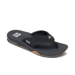 Flip Flops*XLfeet Inc. Reef Mens Fanning - Black/Silver