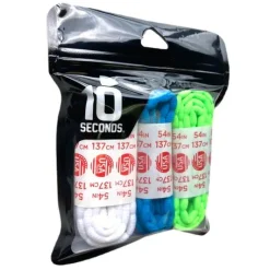 Funny Tee Shirts*XLfeet 10 Seconds Athletic Bubble Laces | White/Neon Blue/Neon Green Multi-Pack