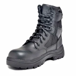 Composite Toe Boots|8" Work Boots*XLfeet Inc. Wide Load 790BZC Composite Safety Toe Zip Laced Water Resistant 8 inch Tactical Boot - Black