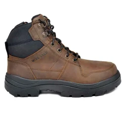 Hiking Boots For Men*XLfeet Inc. Wide Load 590CZN - 6inch Brown Soft Toe Zip / Lace Up Boot