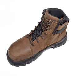 Hiking Boots For Men*XLfeet Inc. Wide Load 590CZN - 6inch Brown Soft Toe Zip / Lace Up Boot