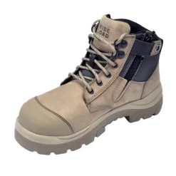 Steel Toe Work Boots|Work Boots*XLfeet Inc. Wide Load 690SZ Steel Safety Toe Zip 6 inch Work Boot - Stone - 6E Only
