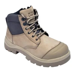 Steel Toe Work Boots|Work Boots*XLfeet Inc. Wide Load 690SZ Steel Safety Toe Zip 6 inch Work Boot - Stone - 6E Only