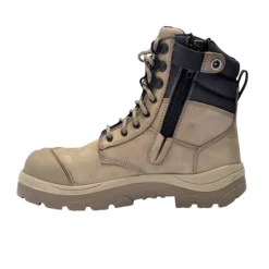 Work Boots|Steel Toe Work Boots*XLfeet Inc. Wide Load 890SZ Steel Safety Toe Zip 8 inch Work Boot - Stone - 6E Only